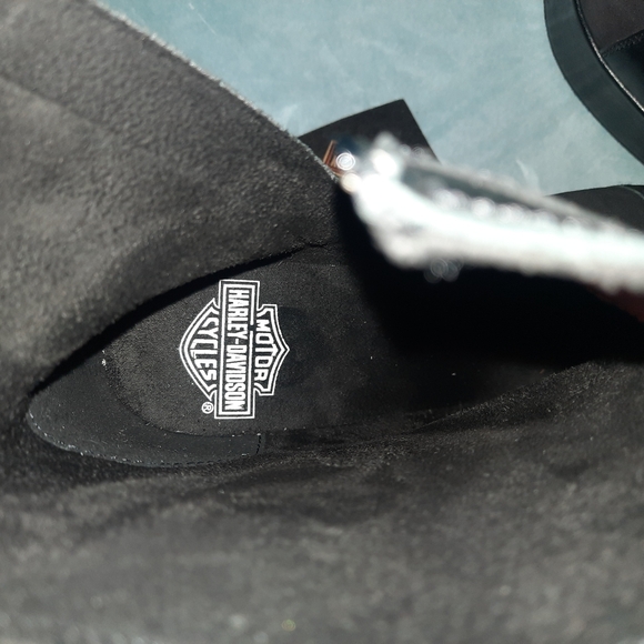 Black Harley Davidson Wedge Ankle Boots 8.5 - Picture 4 of 5